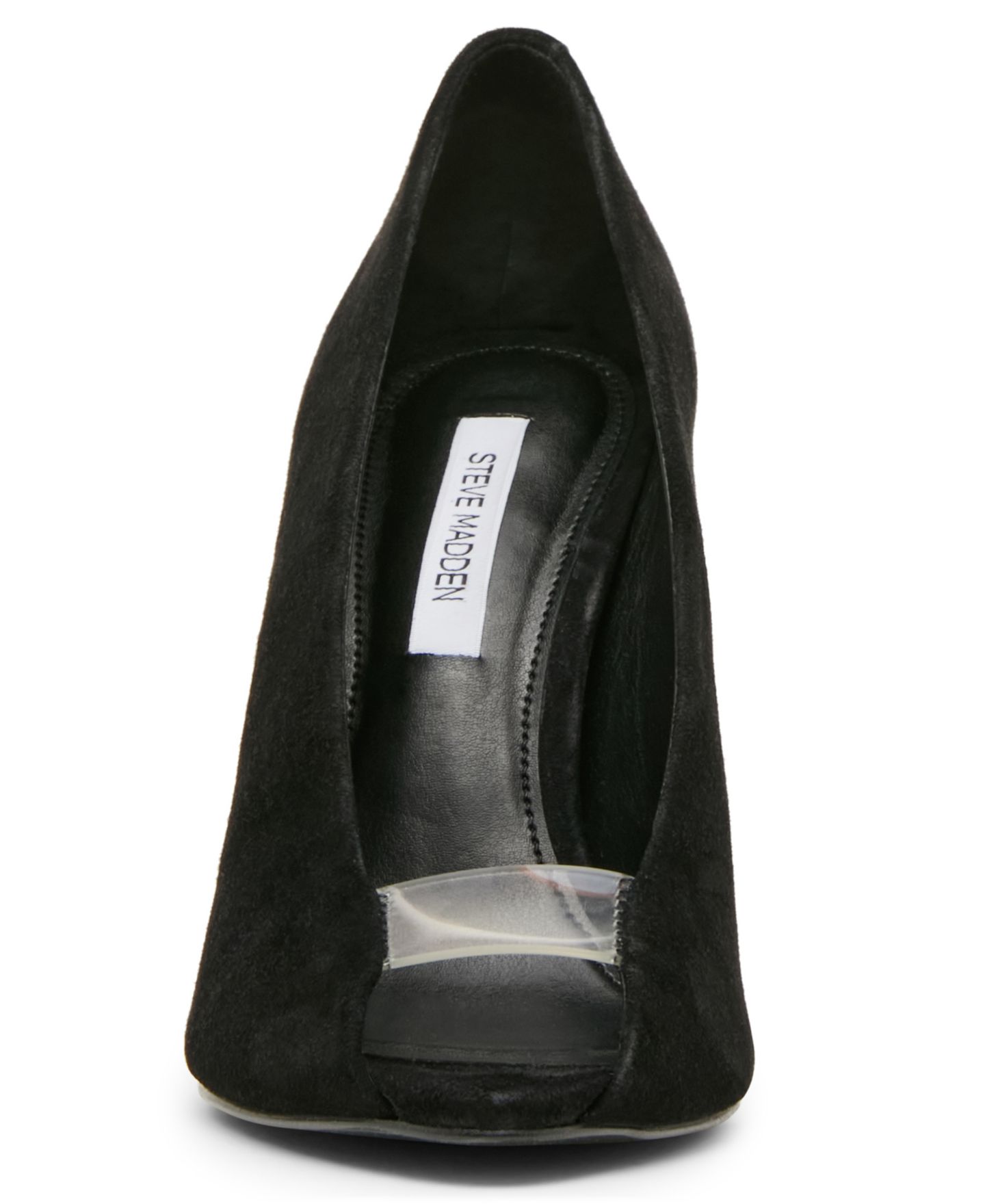 Женские туфли Steve Madden Santino Peep Toe Pumps, цвет: Чёрный замшевый — фото 6