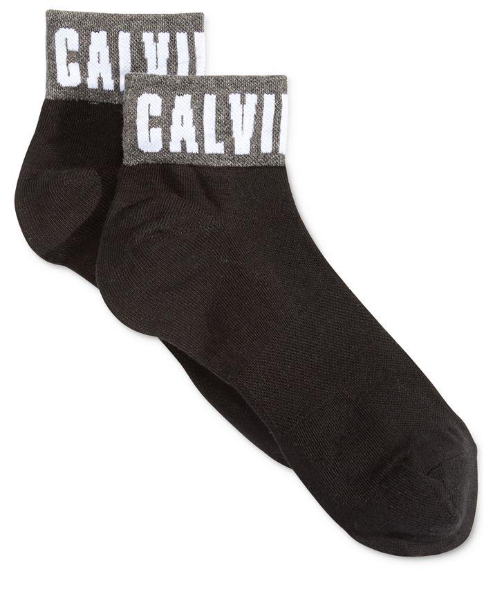 Calvin Klein Women's Sporty Logo Quarter Socks - Macy's