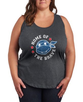 Plus Size Teenage Mutant Ninja Turtles Born Raised USA Racerback Graphic Tank Top
