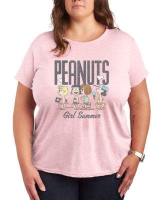 Plus Size Peanuts Girl Summer Sally Marcie Lucy Pattie Short-Sleeve Graphic T-Shirt