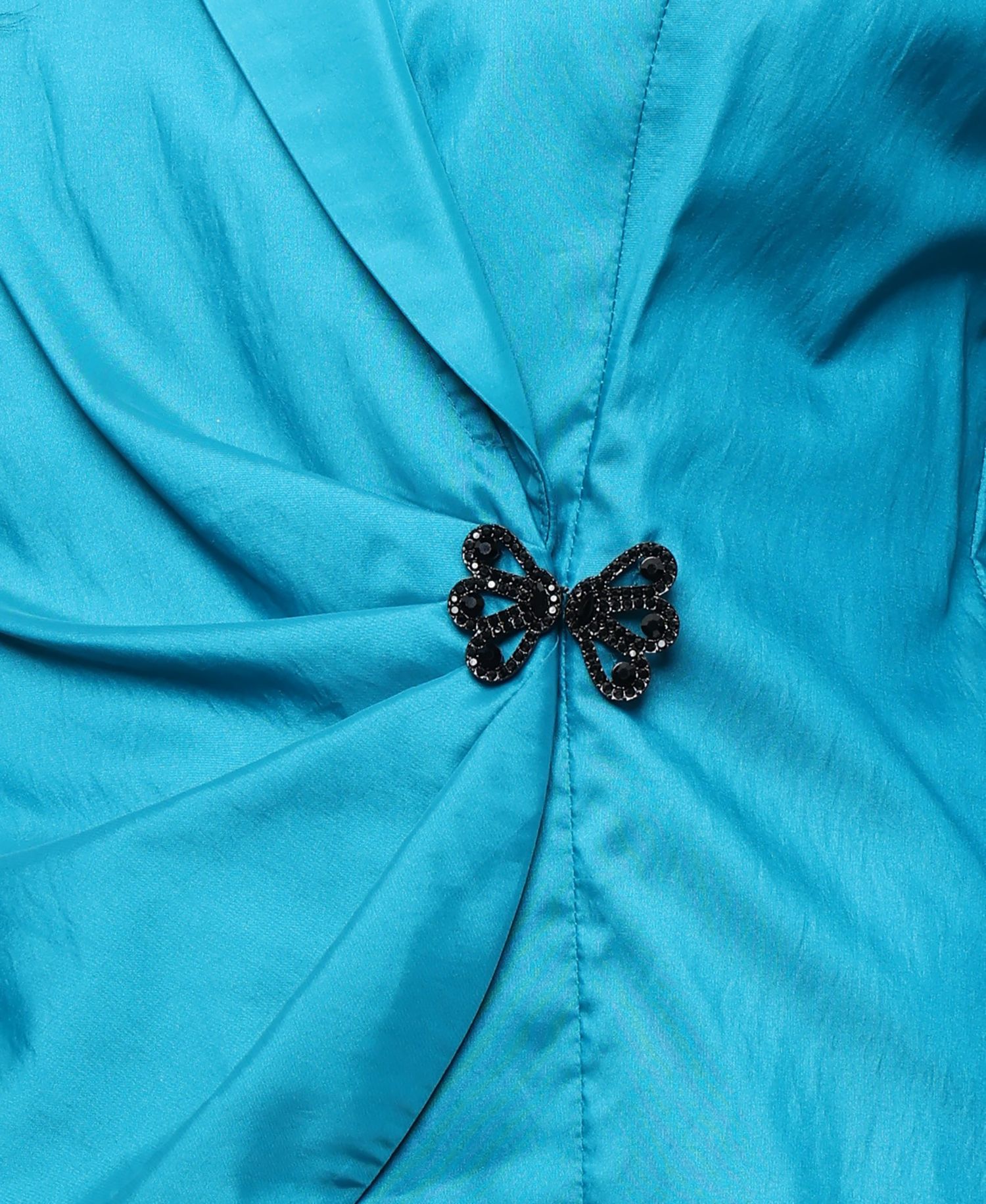 Plus Size Collar Detail Back Zipper Blouse