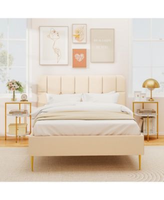 2PCS 3-Tier Side Table Round End Table w/Storage Shelves Metal Frame for Bedroom