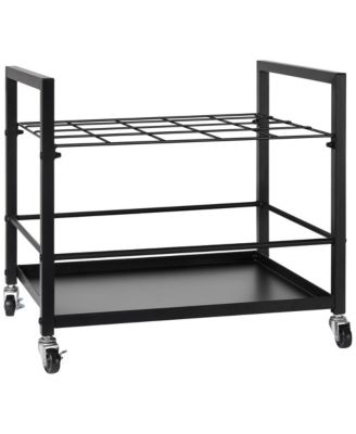 20-Slot Mobile Blueprint Storage Rack with Locking Wheels for Architectural Plans and Poster Rolls