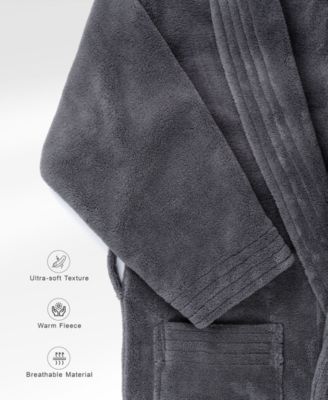 Unisex Luxury Hotel Spa Warm Shawl Collar Soft Plush Fleece Bath Robe