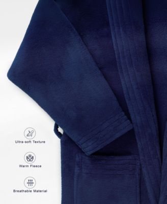 Unisex Luxury Hotel Spa Warm Shawl Collar Soft Plush Fleece Bath Robe