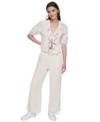 Petite Gauze Straight Leg Pull-On Pants