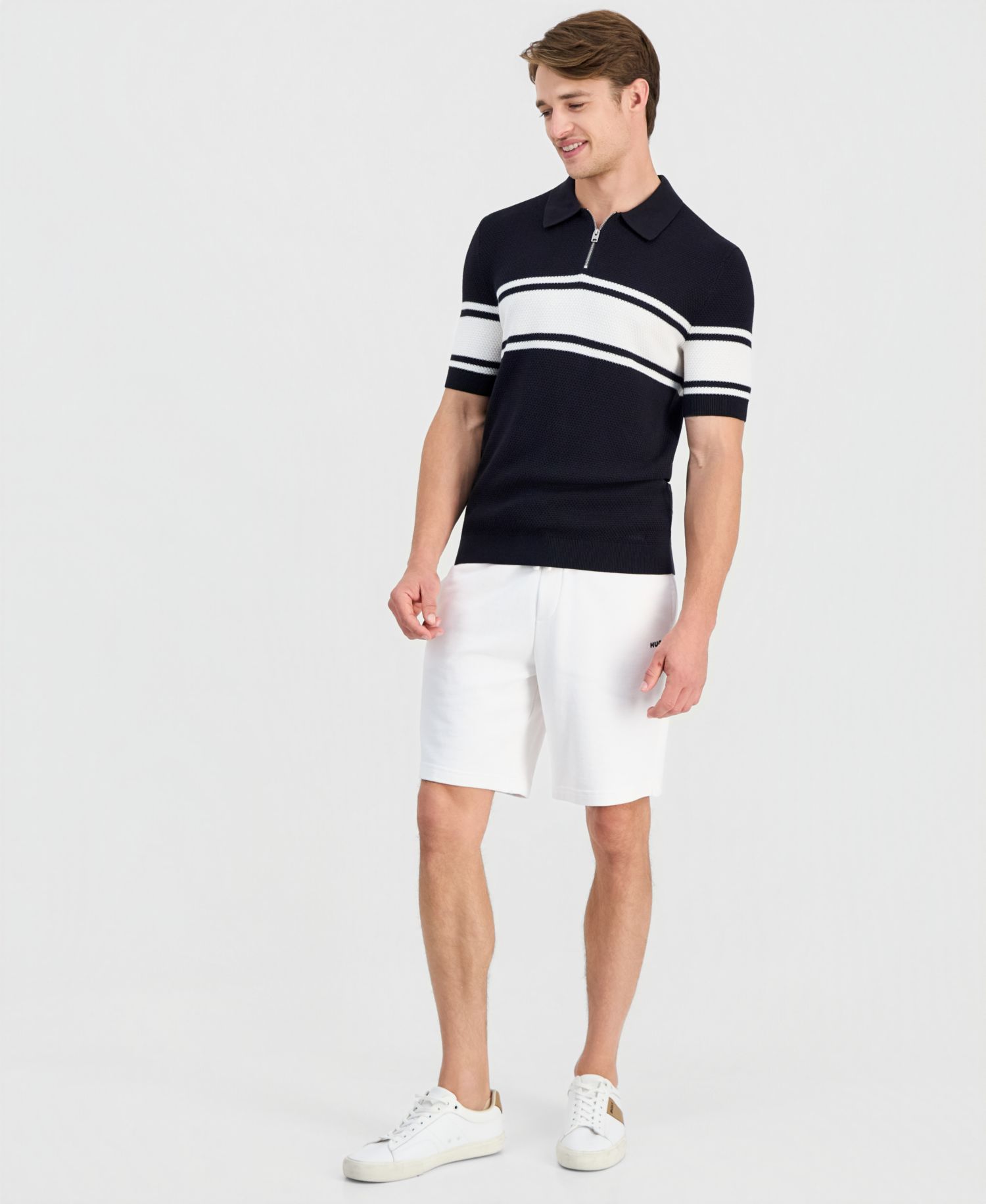HUGO by Men's Sholton Colorblock Zipper Polo Shirt