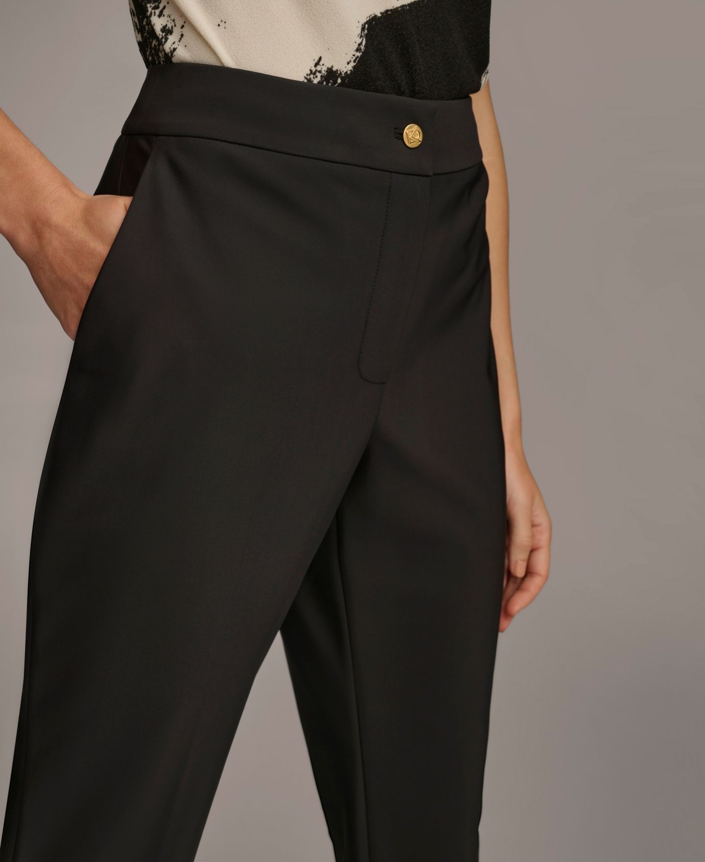 Женские брюки Donna Karan New York Slim-Leg Ankle Pants, Regular & Petite, цвет: Чёрный — фото 5