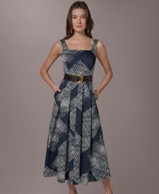 fit and flare dresses for work Floral Seamed Fit and Flare Dress – New York & Company main image 0