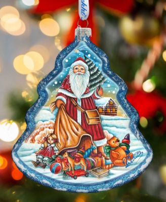 Nordic Santa Tree Glass Ornament
