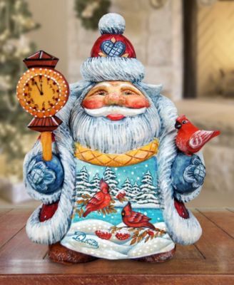 Scenic Santa with Cardinals Figurine