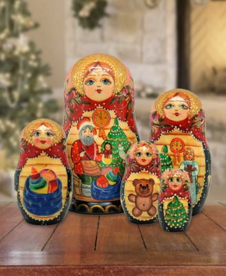 Night Before Christmas 5 Piece Russian Matryoshka Nested Doll