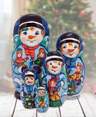Mr. Snowman 5 Piece Russian Matryoshka Nested Doll Set