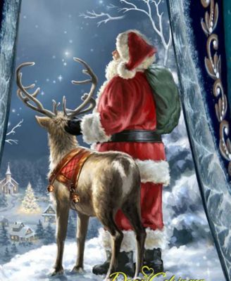 Woodcarved Hand Painted Starry Night Santa by Donna Gelsinger Figurine