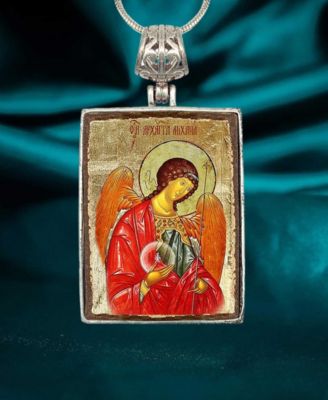 Saint Michael Religious Holiday Jewelry Necklace Monastery Icons