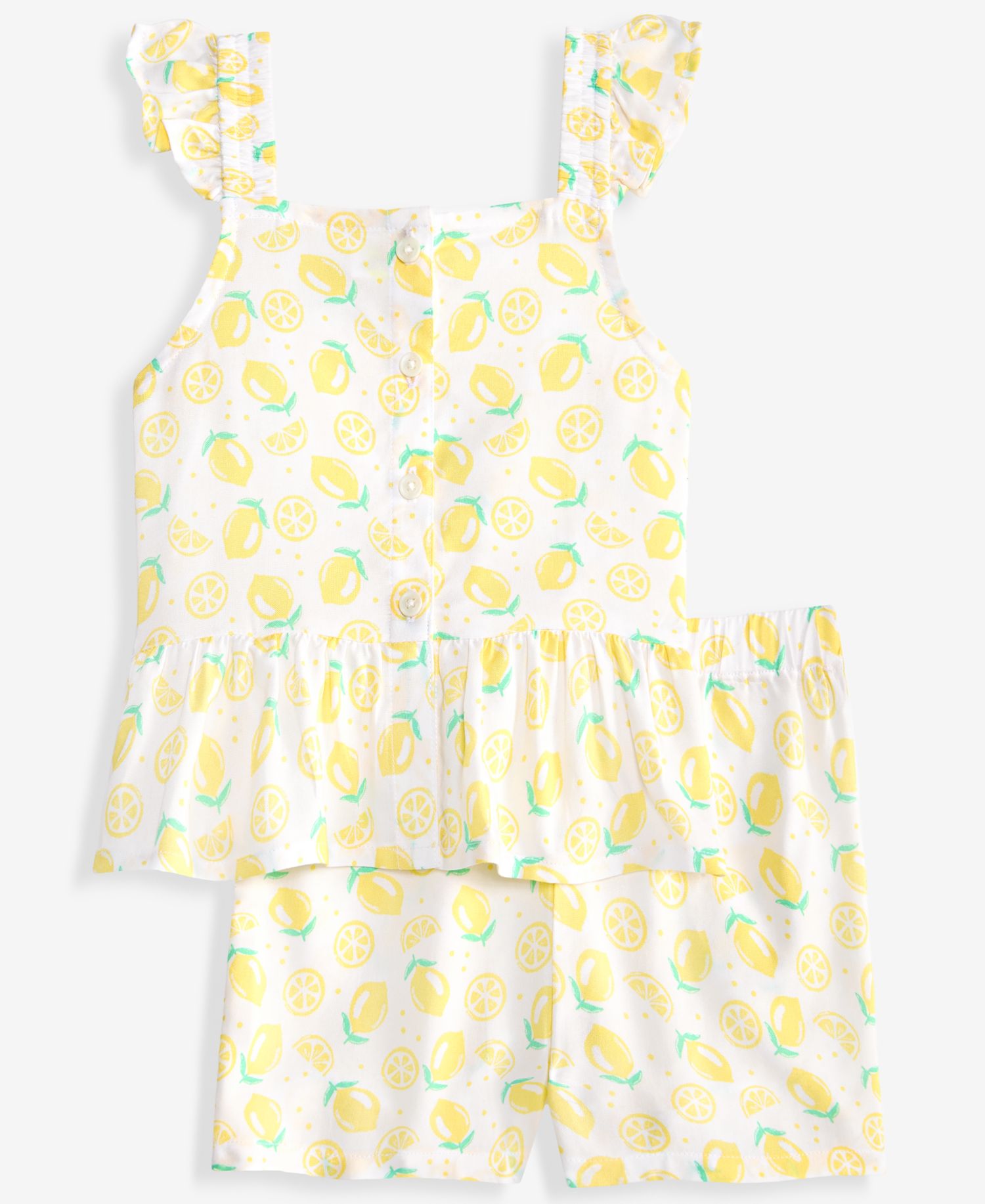 Toddler Girls' 12M-5T Lemon-Print Top & Shorts, 2-Piece Set