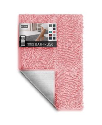 Ultra-Soft Quick-Dry Chenille Bath Rug - Non-Slip PVC Backing, Machine-Washable