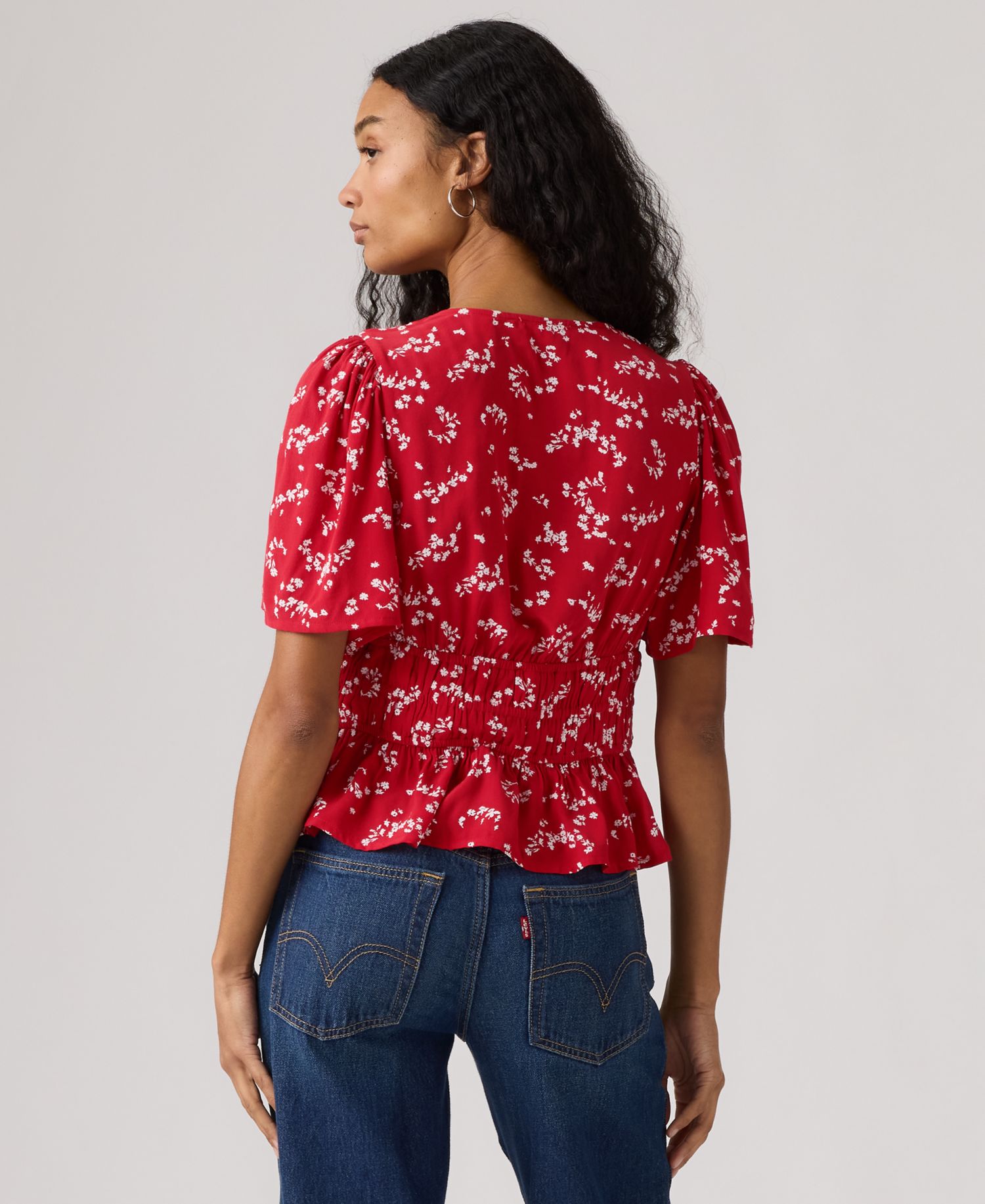 Women's V-Neck Ryan Short-Sleeve Crepe Blouse