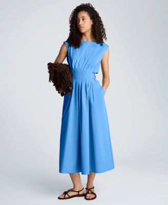Women's Blue Fit & Flare Midi Dresses | Macy's