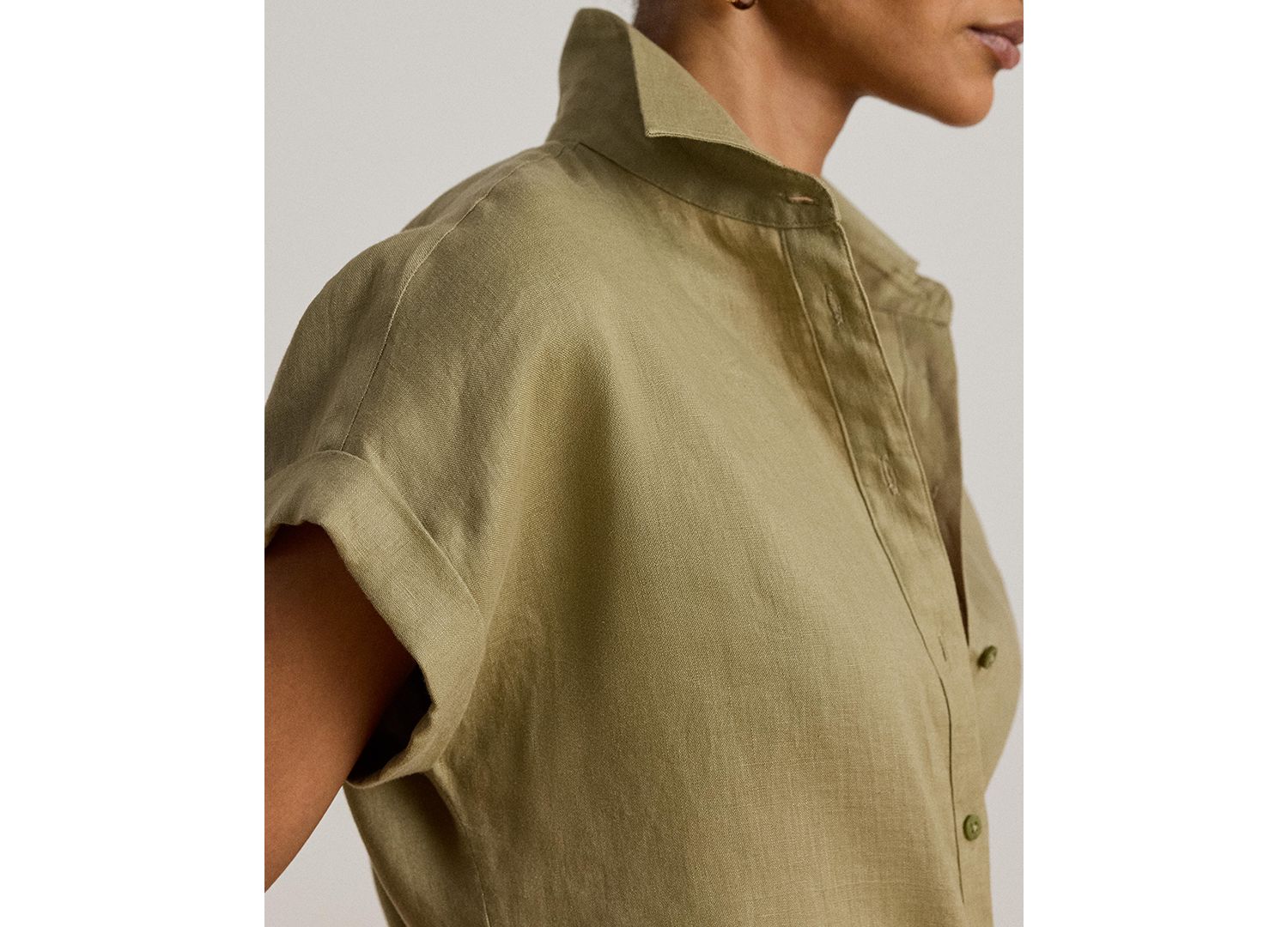 Dolman-Sleeve 100% Linen Shirt