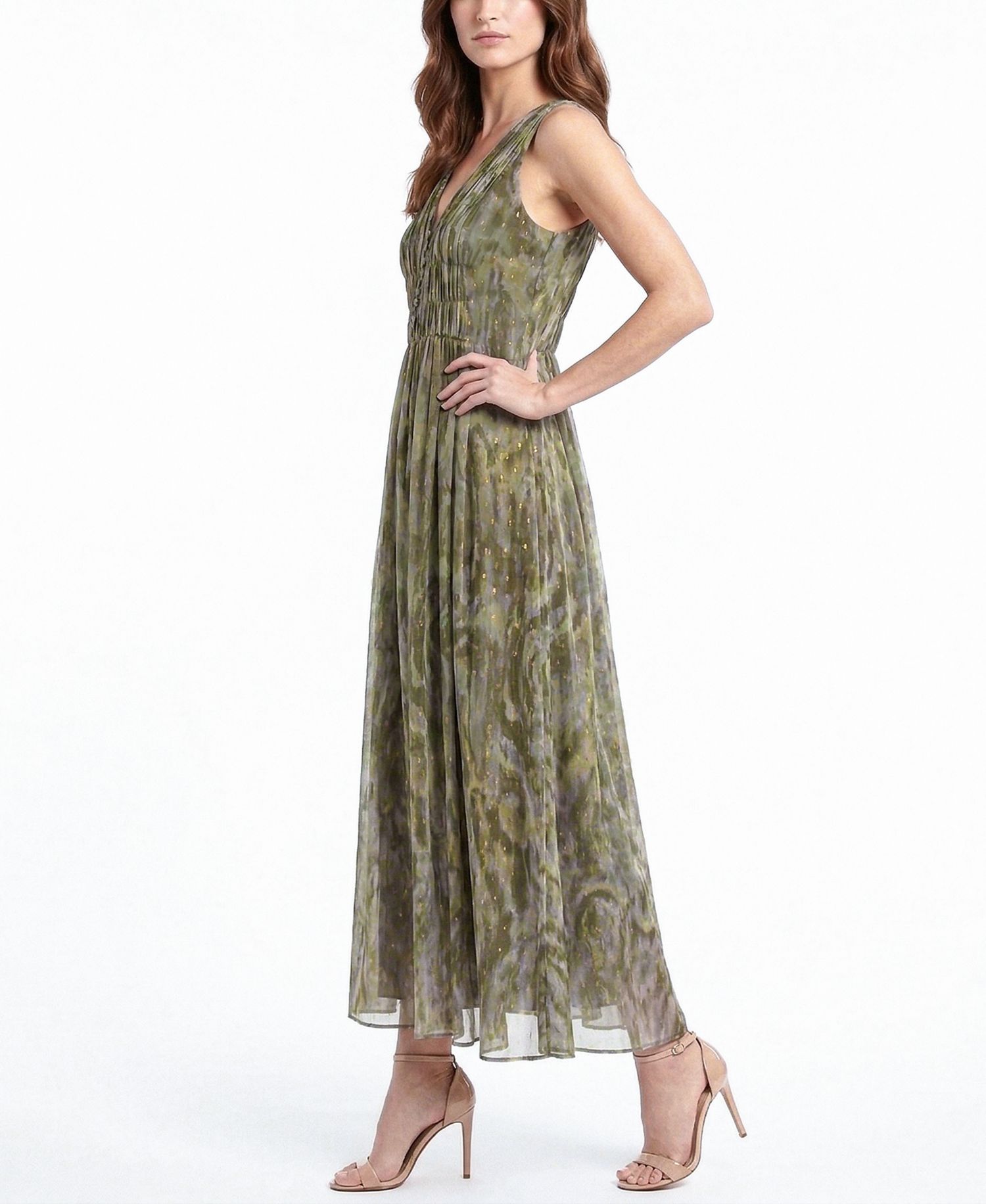 Women's Shirred V-Neck Dress