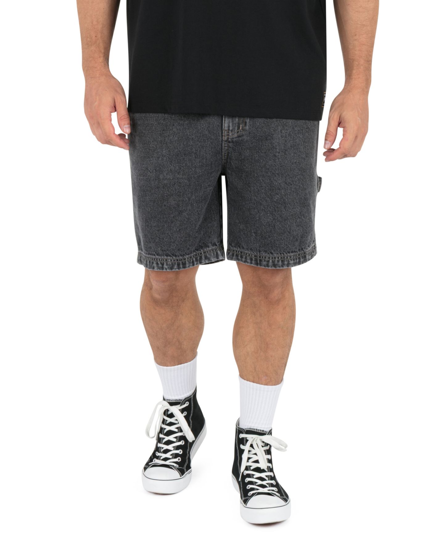 Мужские шорты Hurley Regular-Fit Denim Shorts, цвет: Чёрный варёный — фото 1