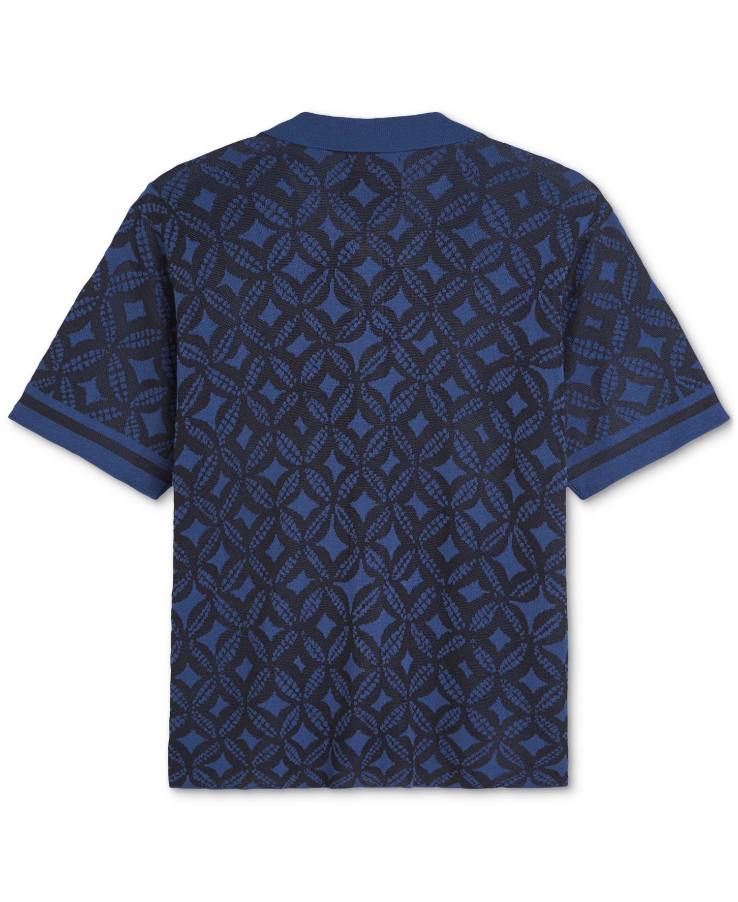 Men's Jacquard Knitted Short-Sleeve Shirt