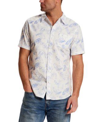 Men's Short-Sleeve Button-Down Seersucker Print 100% Cotton Hawaiian Shirt