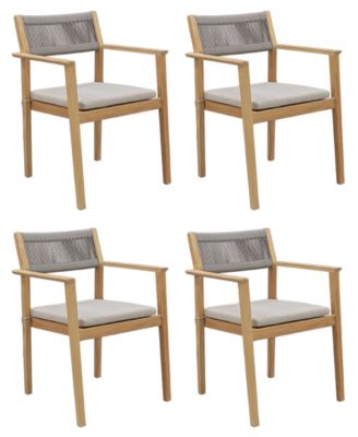 Bristol 4-Piece Teak Outdoor Dining Chair Bundle