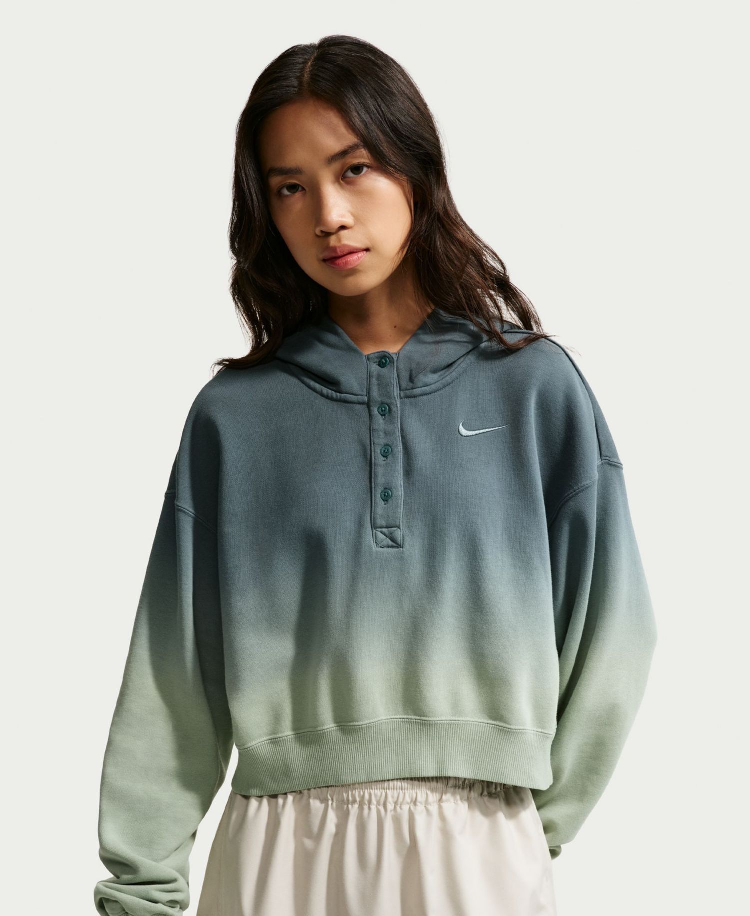 Женская спортивная одежда Phoenix Fleece с капюшоном Henley оверсайз из флиса