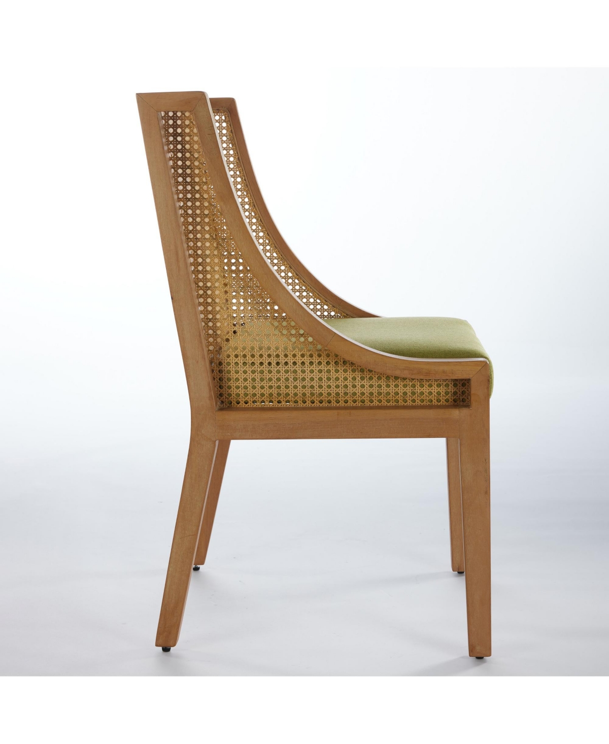 sumyeg Rattan Dining Chair with Solid Wood Frame and Upholstered Seat Single Chair