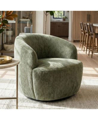 Modern Swivel Barrel Accent Chair, Upholstered Lounge Chair, 1 Piece