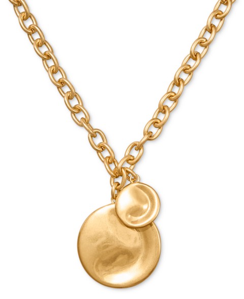 Украшения Donna Karan New York Donna Karan 24k Gold-Plated Wave Coin Pendant Necklace