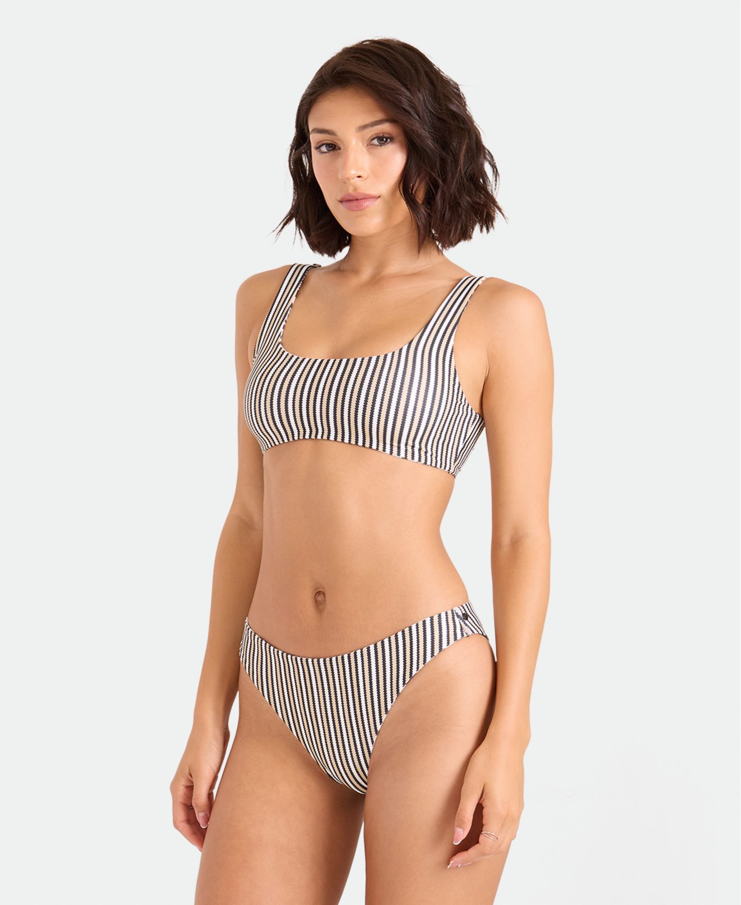 Верх бикини Reversible, круглый вырез — Volcom, цвет: Чёрный экрю — фото 10