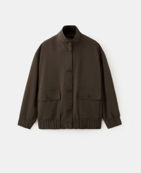 Женская куртка MANGO Pockets Oversized Jacket, цвет: Шоколадный