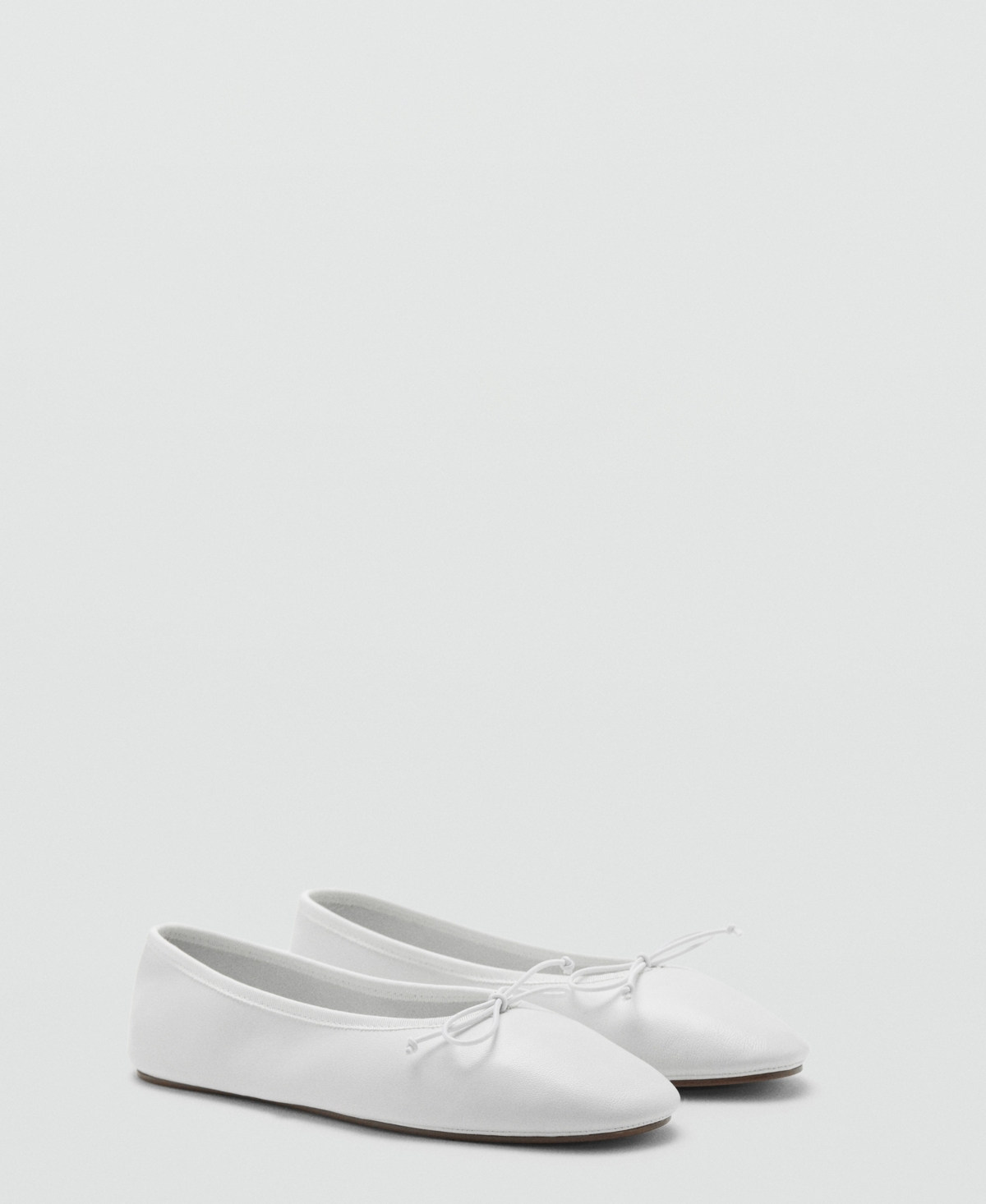 Mango Women's Bow Leather Ballet Flats