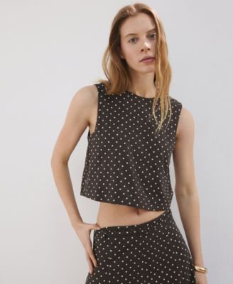 Women's Polka-Dot Linen Top