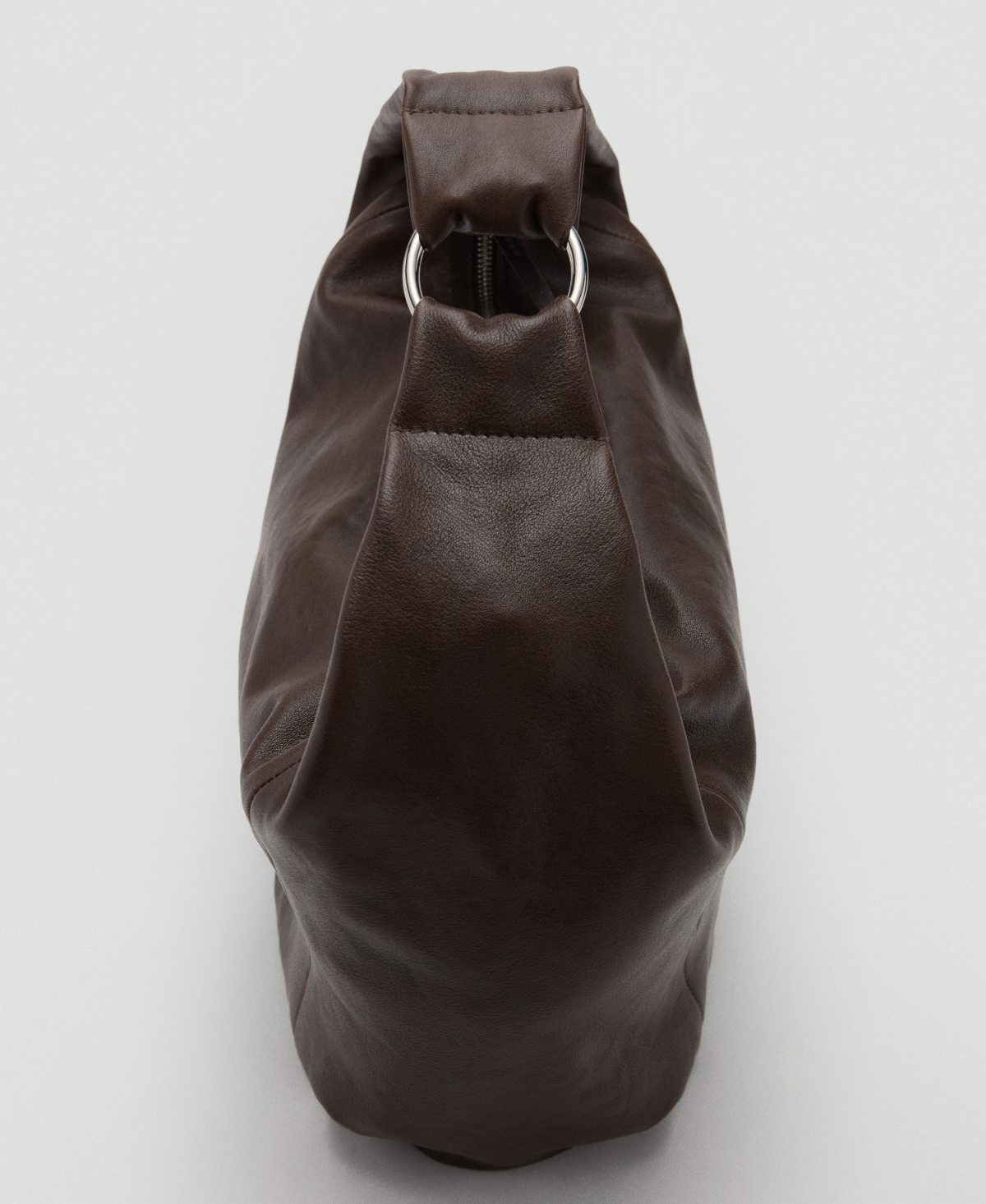 Mango Women's Metallic Detail Leather Sack-Style Bag