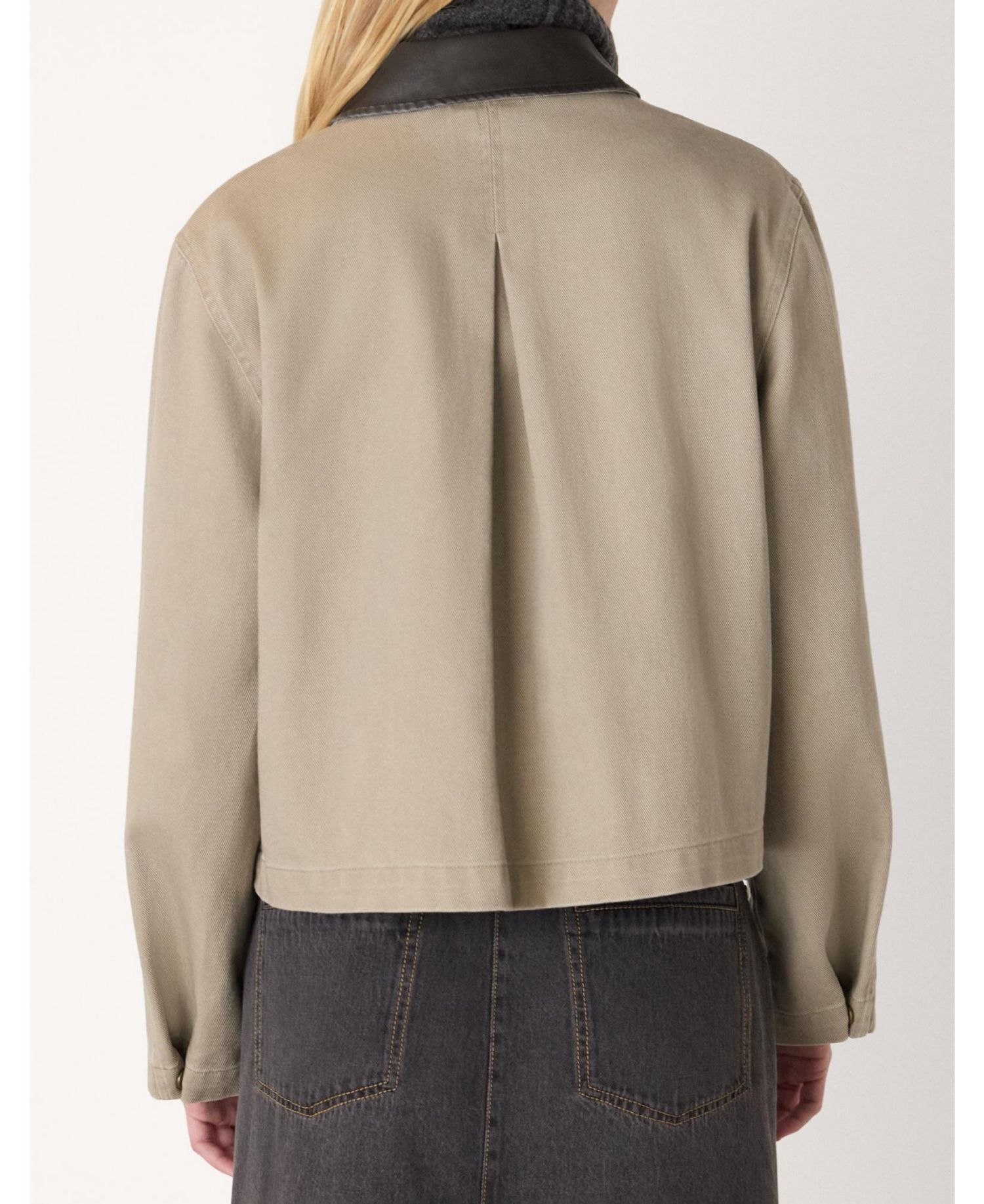 Women's Casual Contrast Collar Jacket
