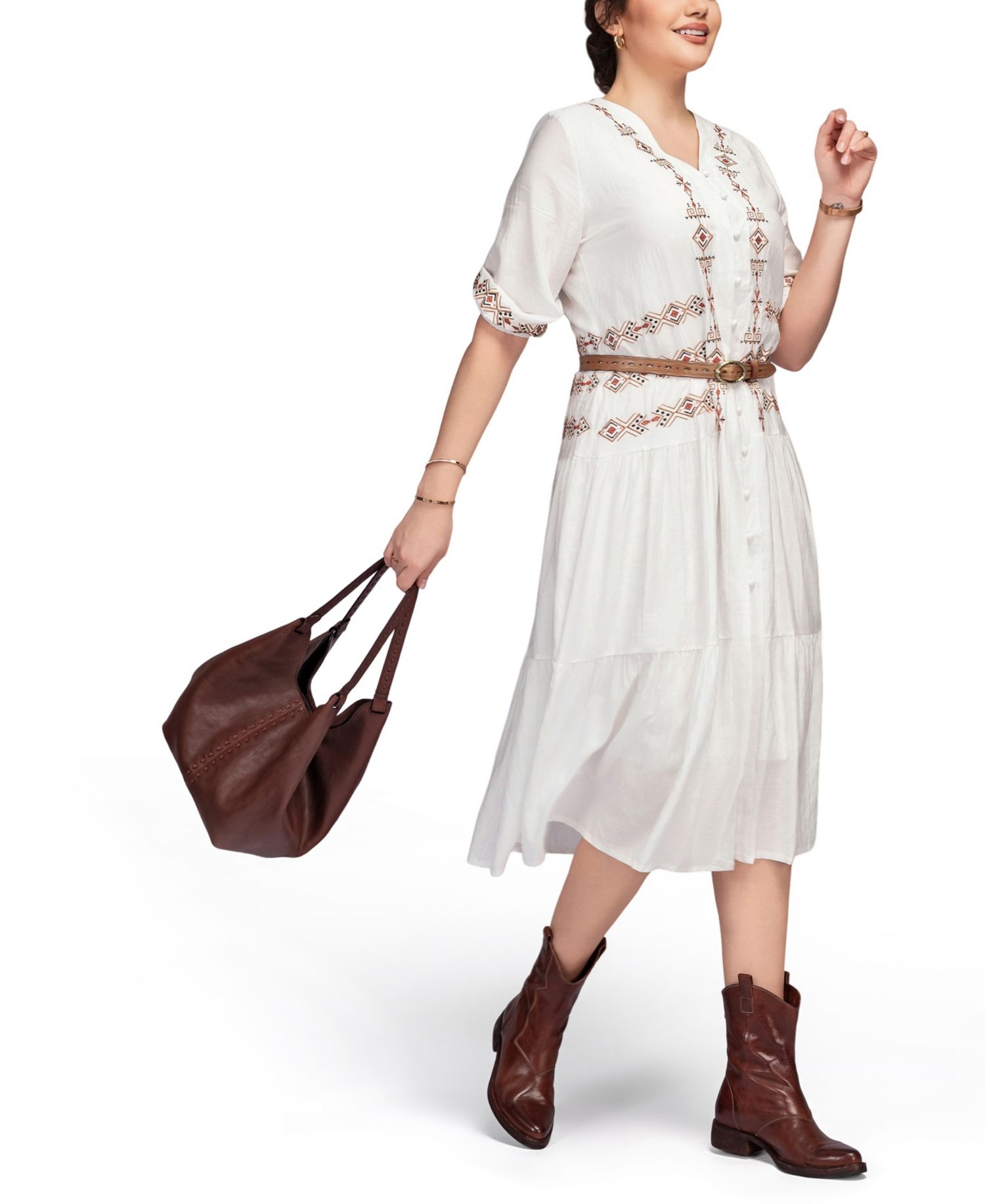 Magnolia Small Leather Tote Handbag