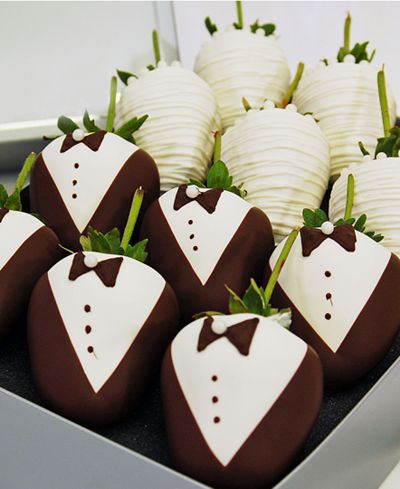Golden Edibles® 12-Pc. Wedding Belgian Chocolate Covered Strawberries