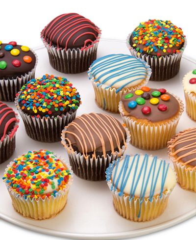 Golden Edibles® 12-Pc. Birthday Belgian Chocolate Dipped Cupcakes