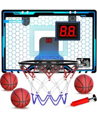 Indoor Mini Basketball Hoop for Kids, Basketball Hoops Over The Door with LED Lighting