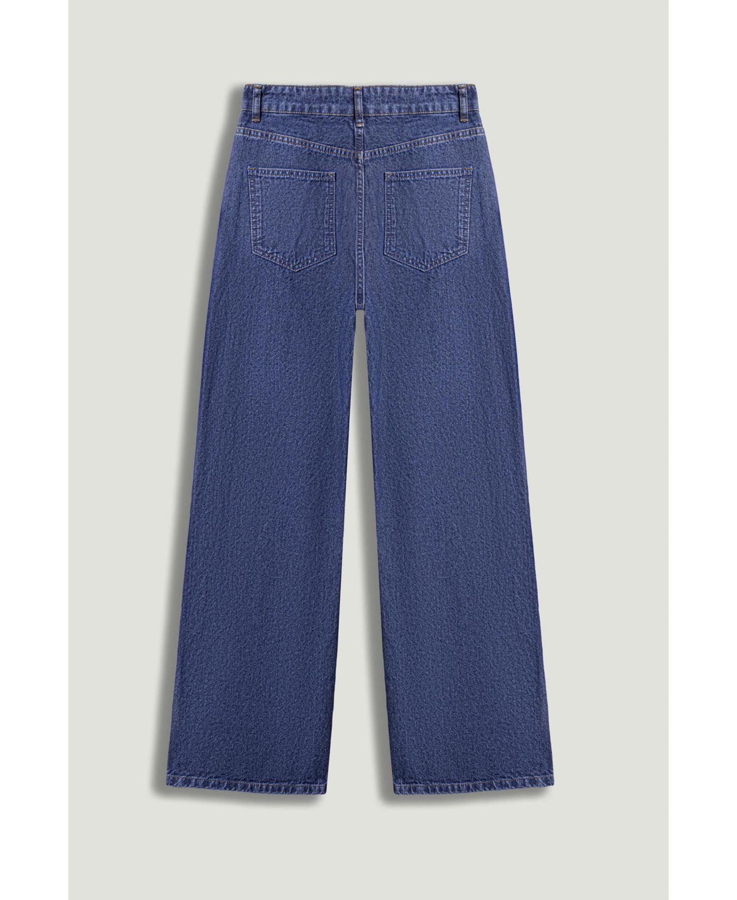Women's Eyelet Detail Wide-Leg Denim Pants