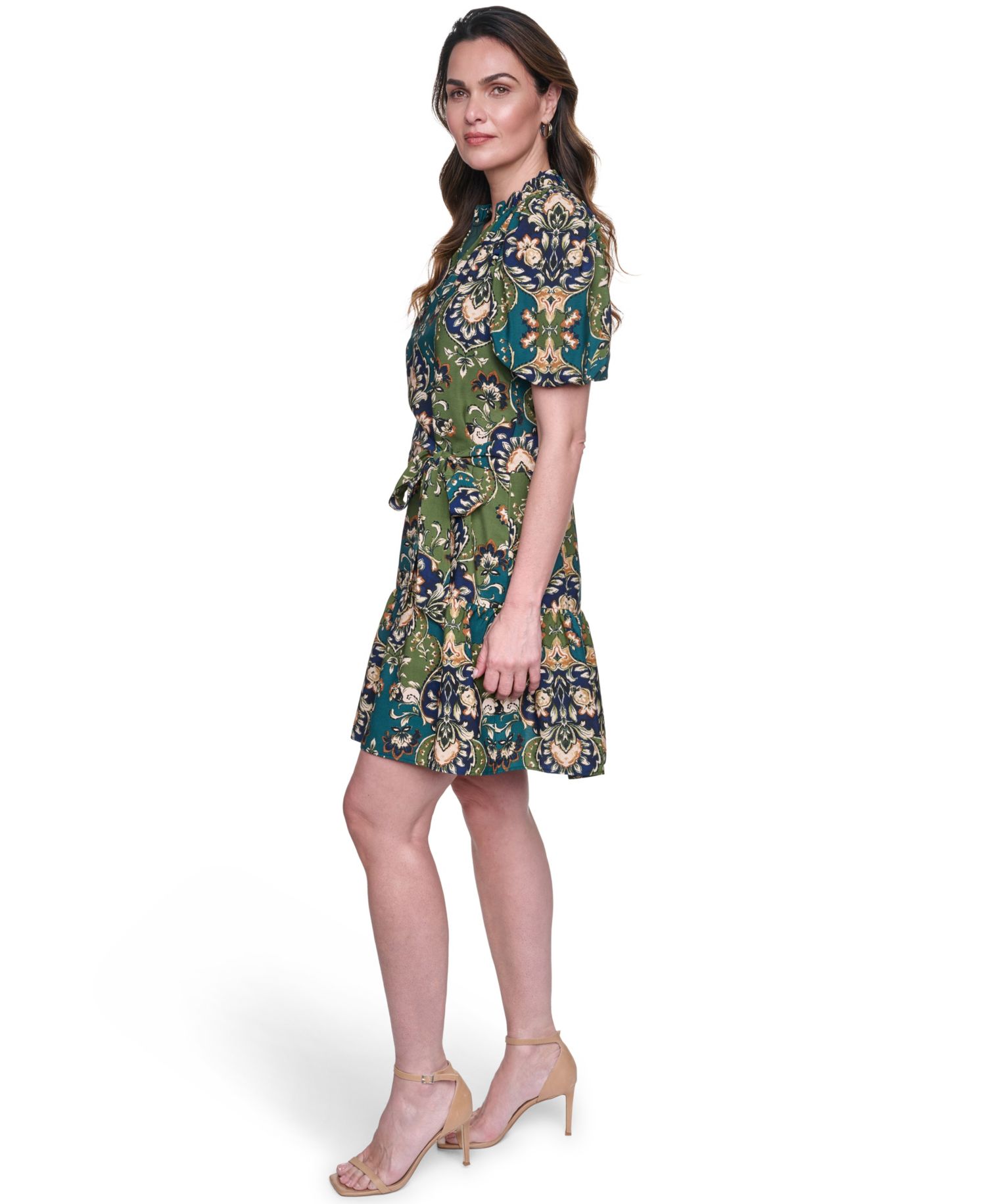Women's Printed Puff-Sleeve Dress