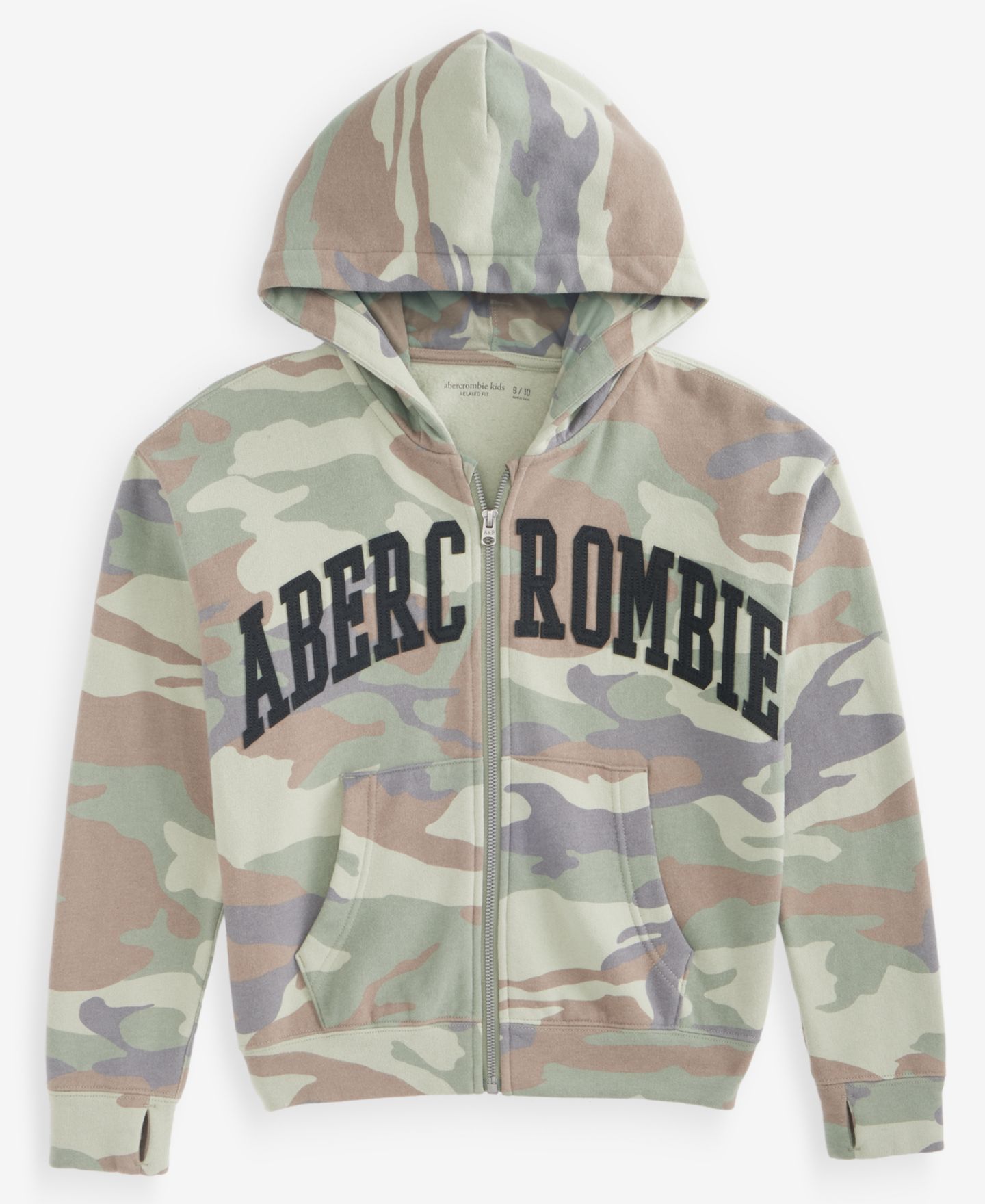 Худи abercrombie kids Logo Full-Zip для мальчиков, цвет: Камуфляжный — фото 4
