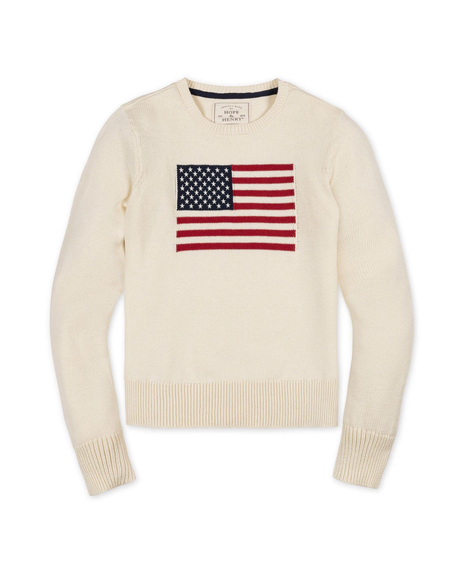 Women's Hope and Henry Organic Crew Neck Flag Sweater