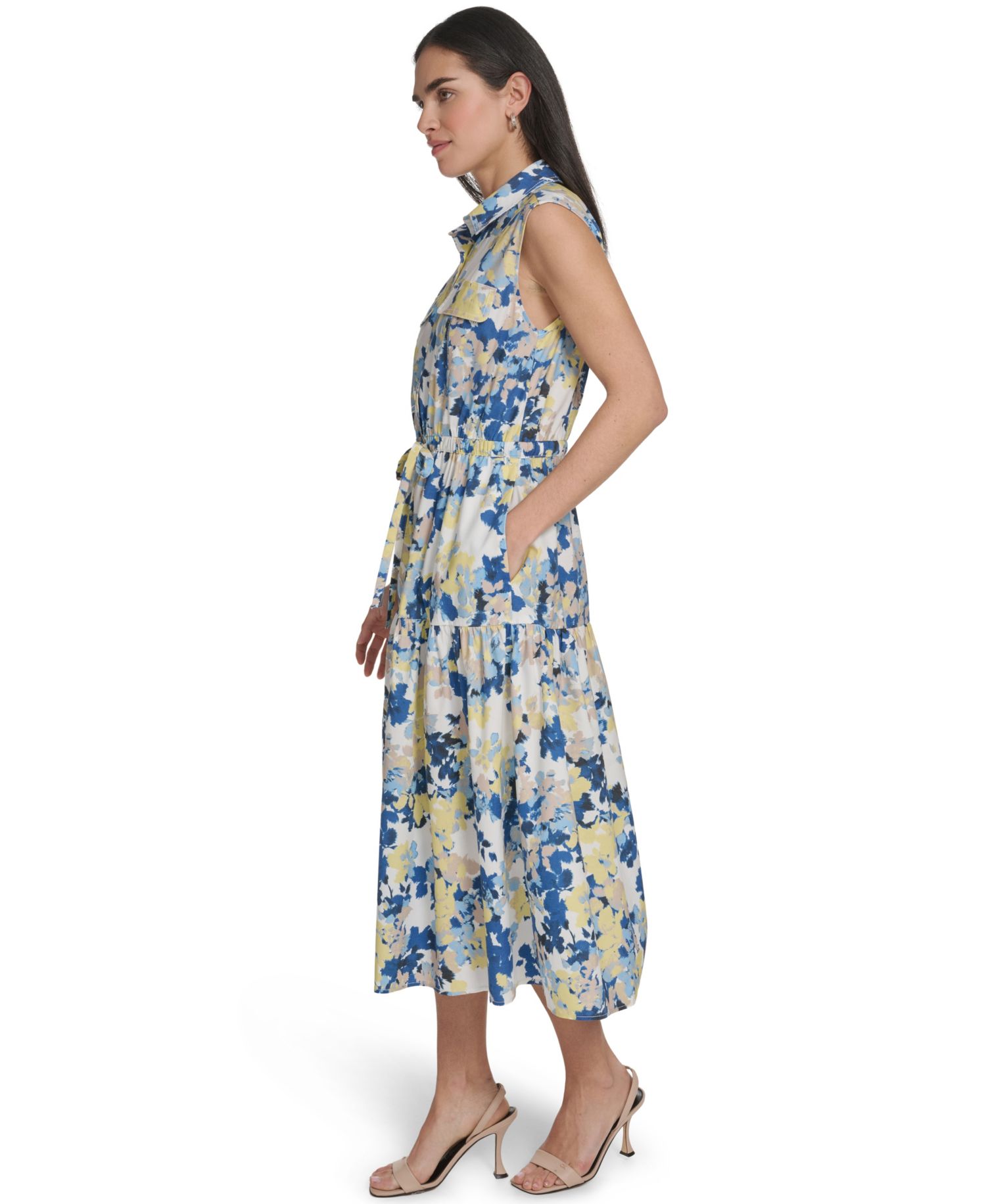 Collared Sleeveless Midi Dress