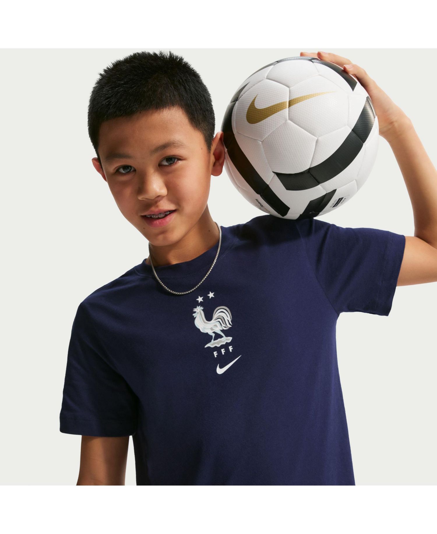 Big Boys and Girls Blue France National Team Crest T-Shirt