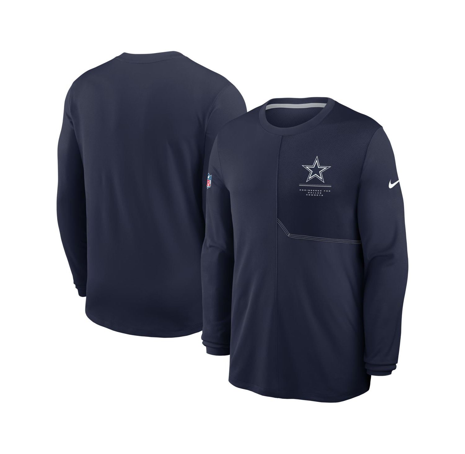 Men's Navy Dallas Cowboys Sideline Coaches UV Dri-FIT Long Sleeve T-Shirt